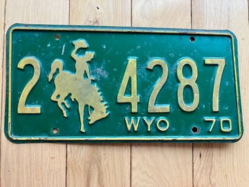 1970 Wyoming License Plate