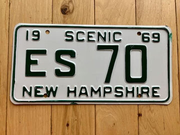 1969 New Hampshire License Plate - Low Number