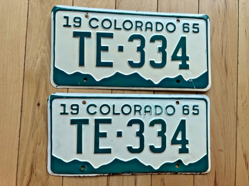 Pair of 1965 Colorado License Plates