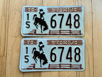 1978 Pair of Wyoming License Plates