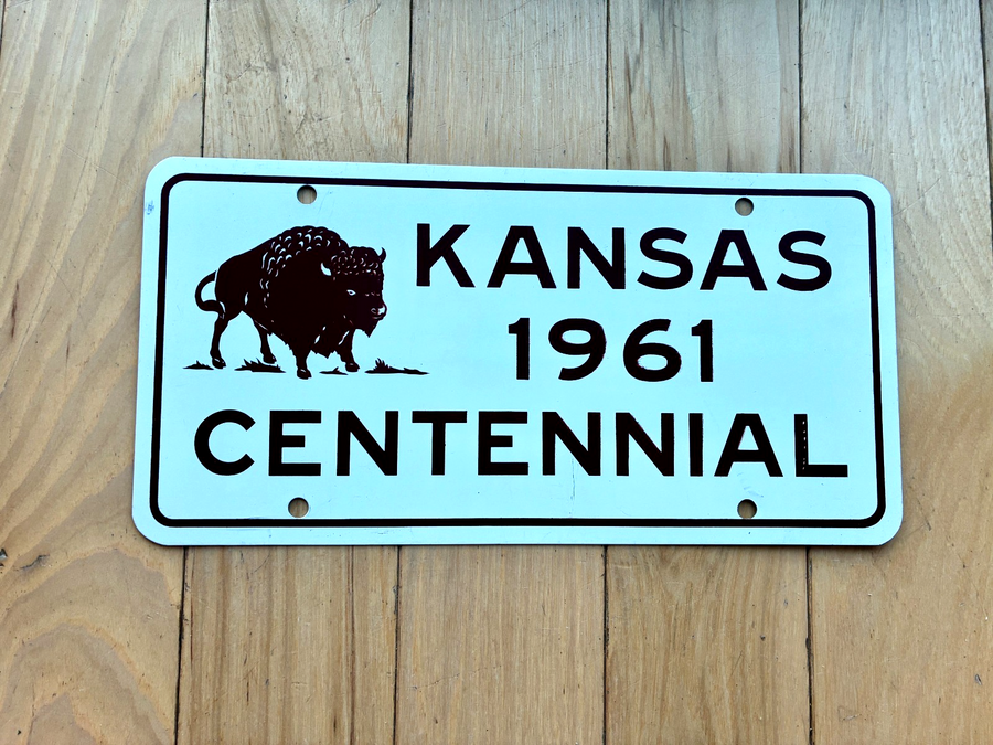 1961 Kansas Centennial Booster License Plate
