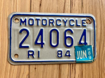 1984/1989 Rhode Island Motorcycle License Plate