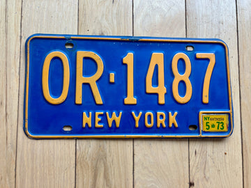 1973 New York License Plate