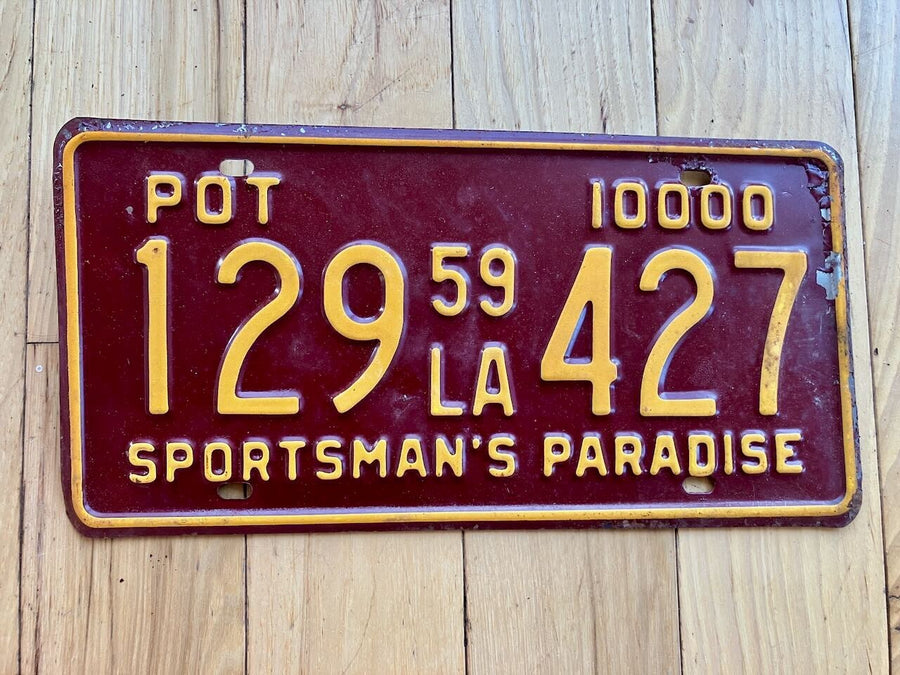 1959 Louisiana POT License Plate