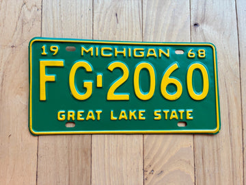 1968 Michigan License Plate