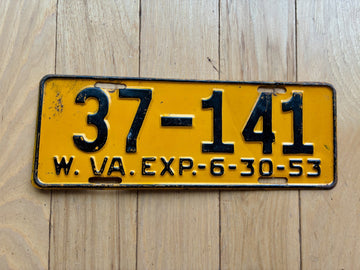 1953 West Virginia License Plate