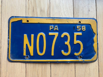 1958 Pennsylvania License Plate