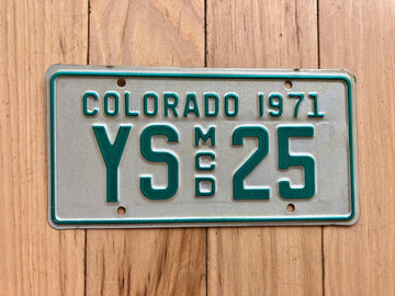 1971 Colorado Motorcycle Dealer License Plate