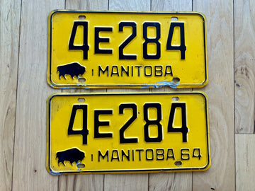 Pair of 1964 Manitoba License Plates