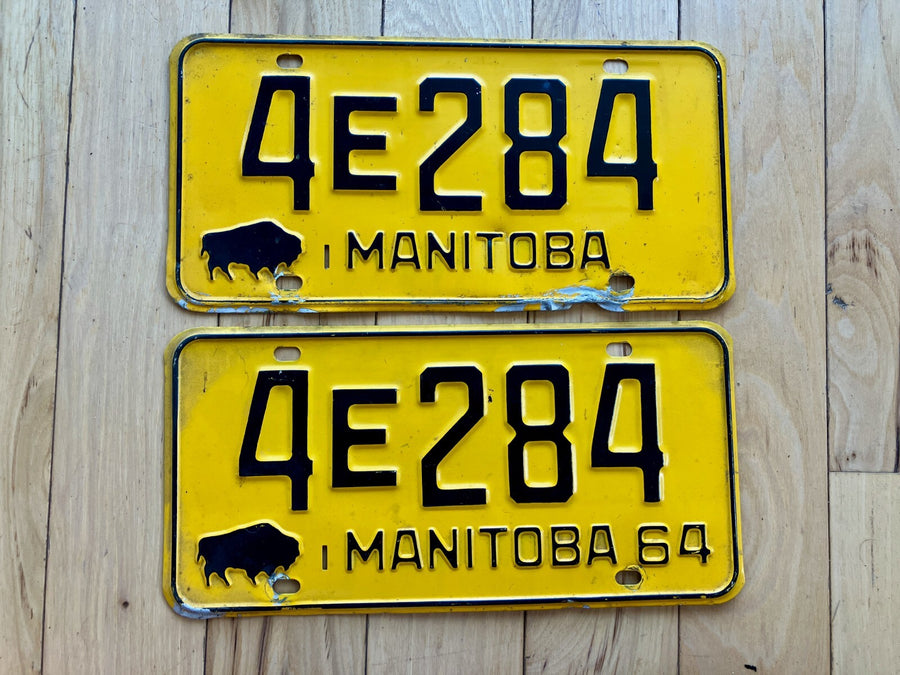 Pair of 1964 Manitoba License Plates