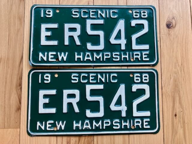 Pair of 1968 New Hampshire License Plates