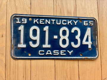 1965 Kentucky Casey County License Plate