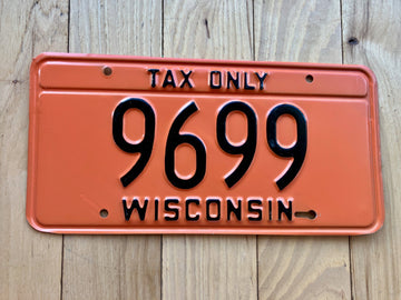 1972 Wisconsin Tax Only License Plate