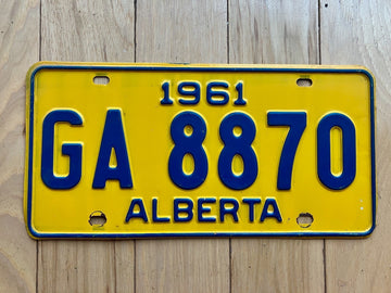 1961 Alberta License Plate