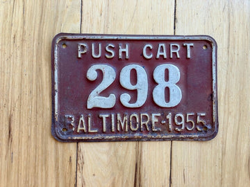 1955 Baltimore Maryland Push Cart License Plate