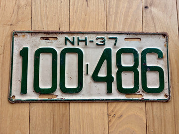 1937 New Hampshire License Plate