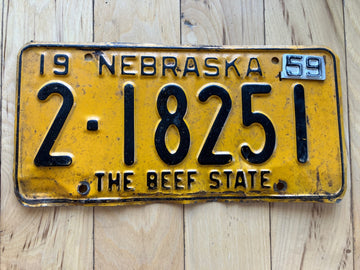 1959 Nebraska License Plate