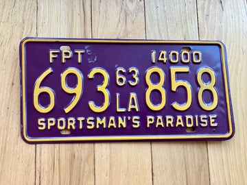 1963 Louisiana FPT License Plate