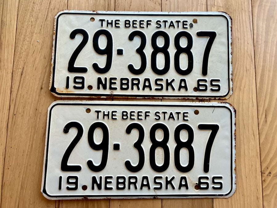 Pair of 1965 Nebraska License Plates