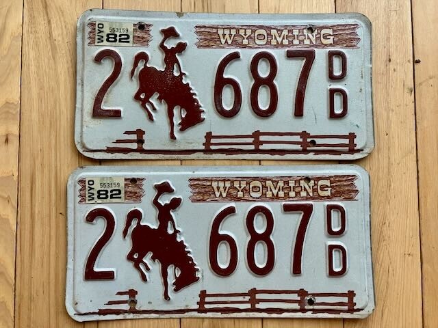 Pair of 1982 Wyoming License Plates