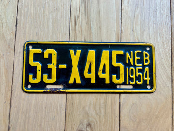 1954 Nebraska Farm Trailer License Plate