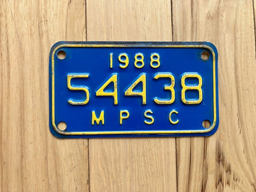 1988 Michigan Public Service Commission License Plate