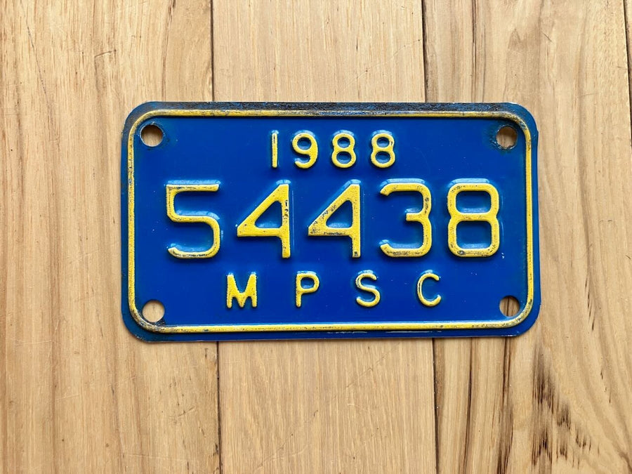 1988 Michigan Public Service Commission License Plate