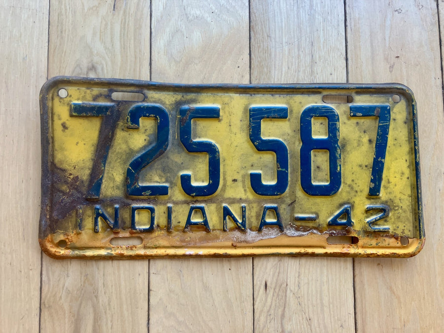 1942 Indiana License Plate