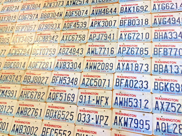 50 Washington State License Plates in Craft Condition