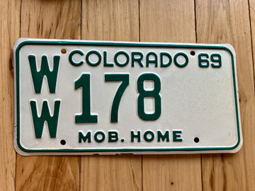 1969 Colorado Mobile Home license plate