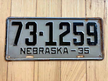 1935 Nebraska License Plate