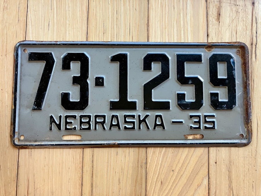 1935 Nebraska License Plate