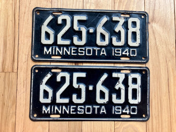 Pair of 1940 Minnesota License Plates