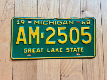 1968 Michigan License Plate