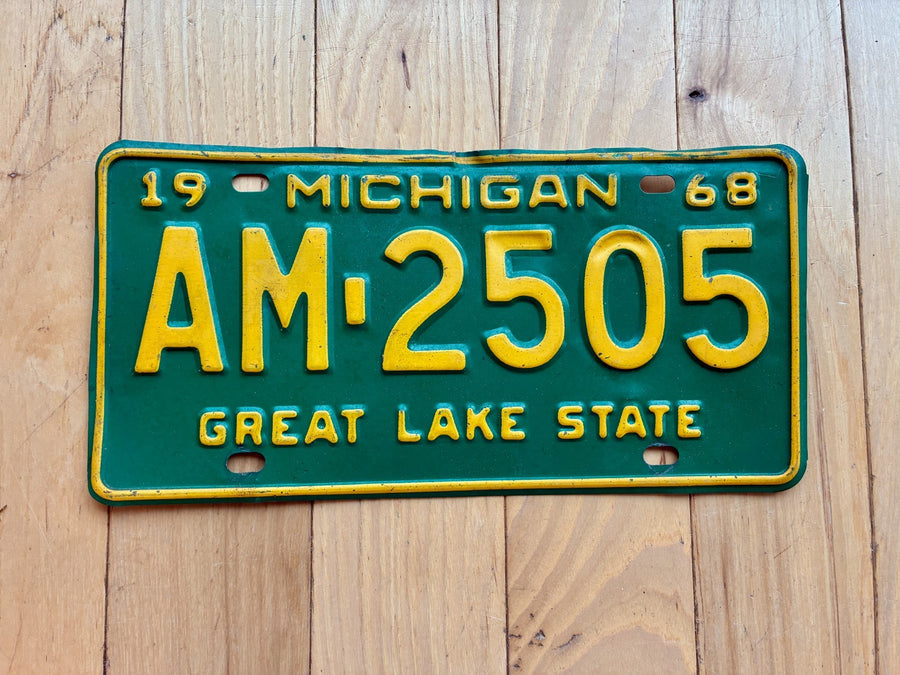 1968 Michigan License Plate