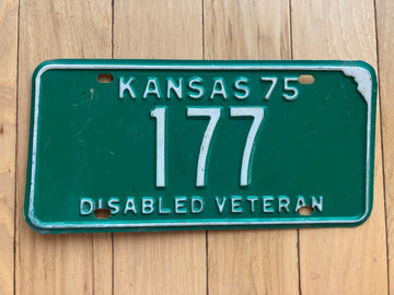 1975 Kansas Disabled Veteran License Plate