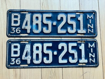 Pair of 1936 Minnesota License Plates