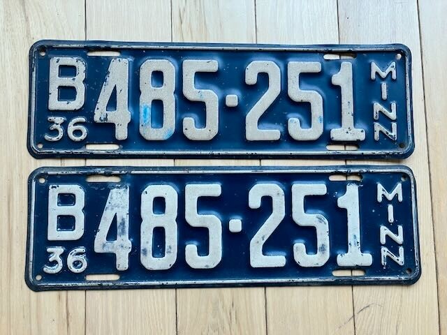 Pair of 1936 Minnesota License Plates