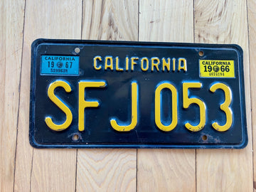 1966 1967 California License Plate