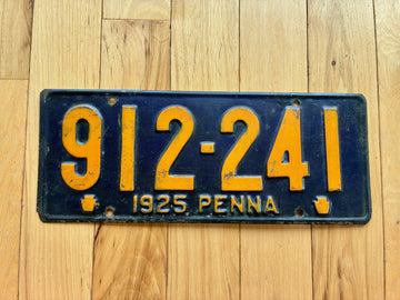 1925 Pennsylvania License Plate
