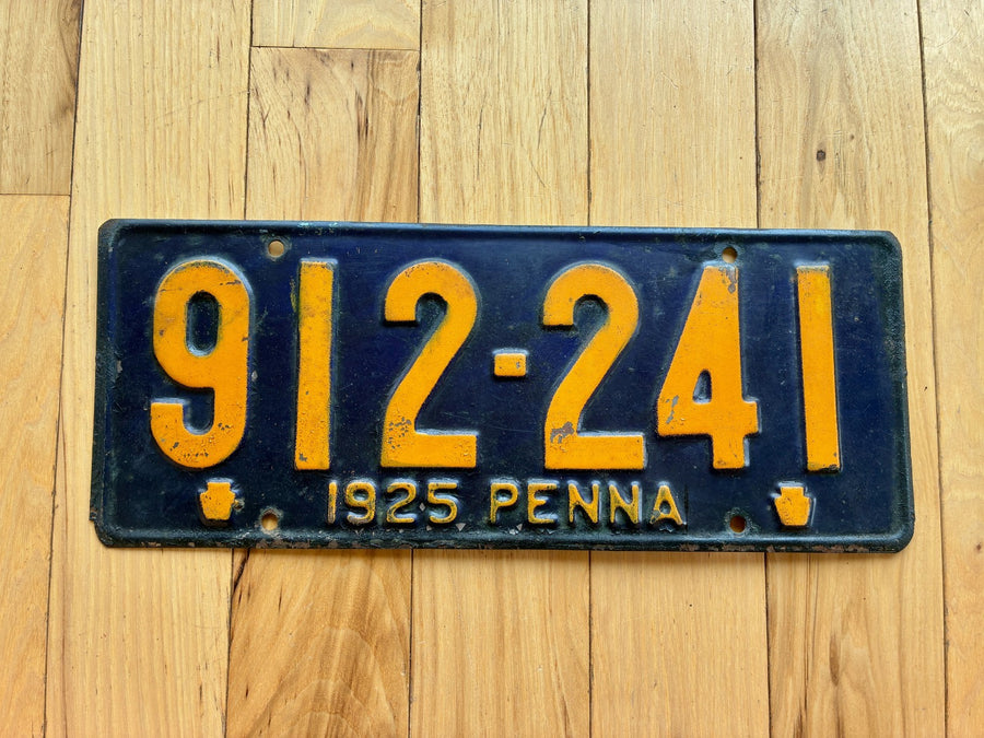 1925 Pennsylvania License Plate
