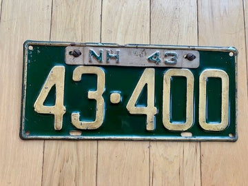 1943 New Hampshire License Plate