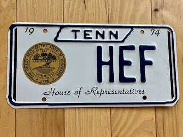 1974 Tennessee House Of Representatives License Plate