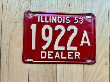 1953 Illinois Dealer License Plate