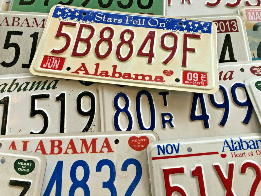 Mixed Lot of 100 Craft Condition Alabama License Plates