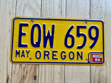 1984 Oregon License Plate