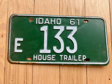 1961 Idaho House Trailer License Plate