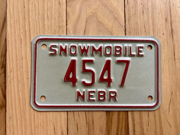 1977 Nebraska Snowmobile License Plate