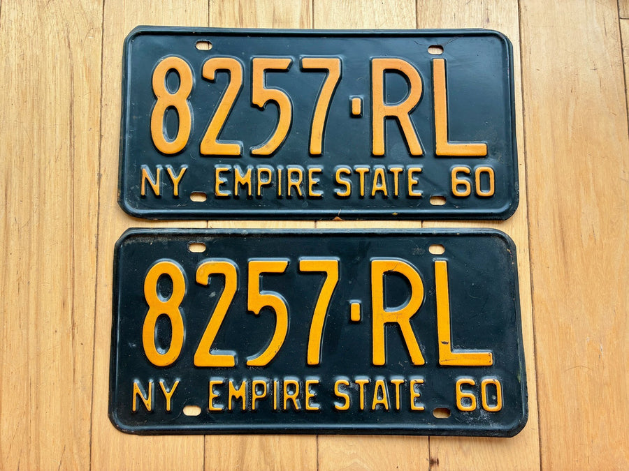 Pair of 1960 New York License Plates