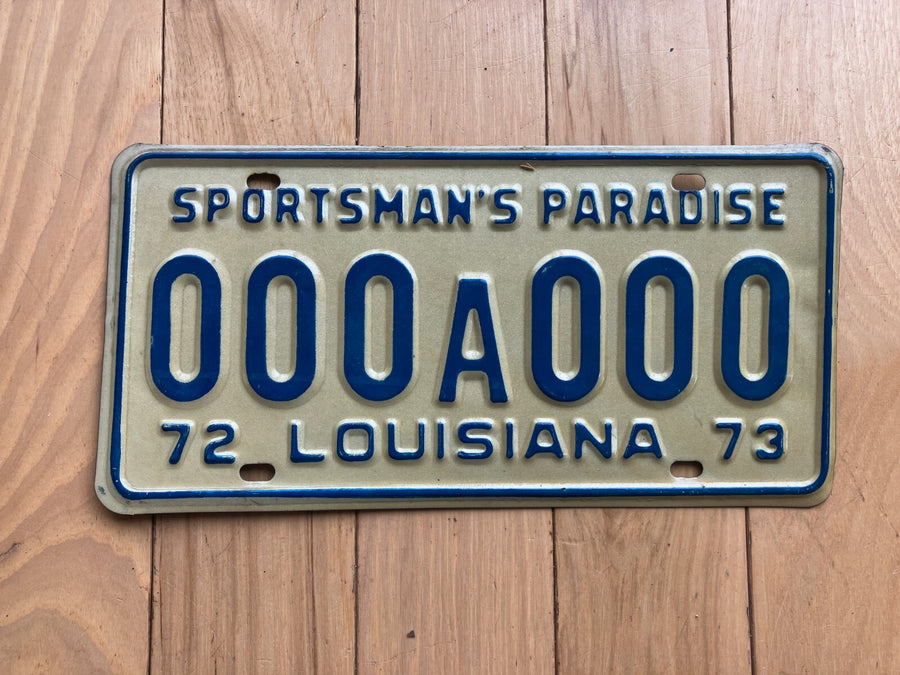 1972 1973 Louisiana Sample License Plate